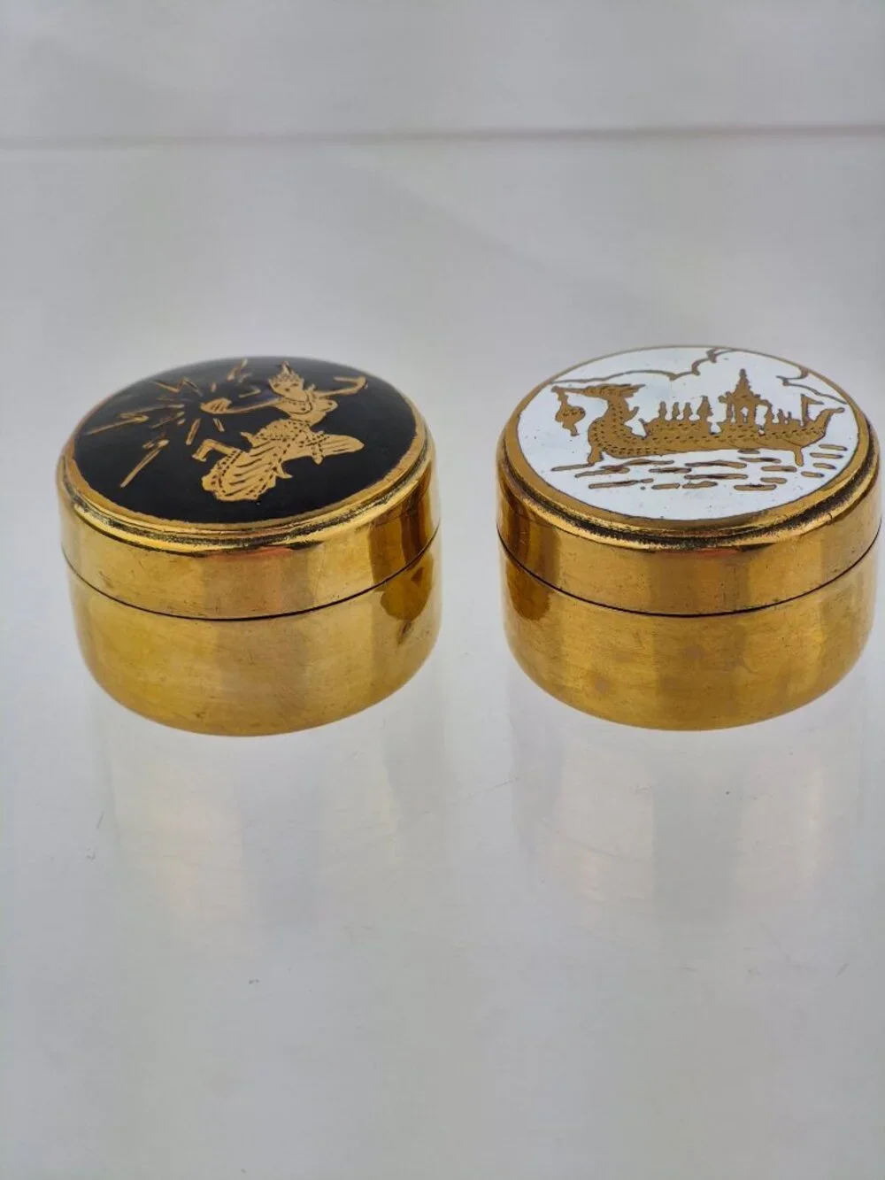 Vintage Brass Thailand Pill Box vintage brass